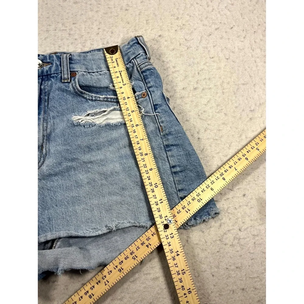 American Eagle‎ Outfitters Strigid Cut Off Shorts Womens 6 Blue Denim Distressed